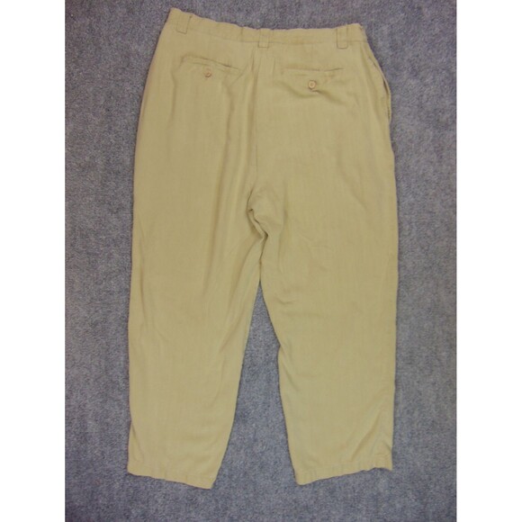 Saks Fifth Avenue Pants Mens 36x28 Tan Silk Long Dress Pants - Picture 3 of 10